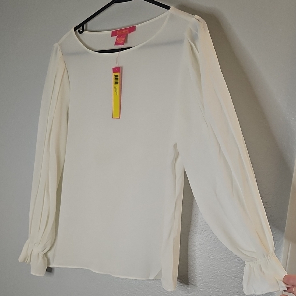 Catherine Malandrino Ivory Long Sleeve Blouse - Picture 7 of 8